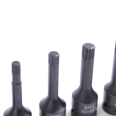 Forte e resistente 8 pcs CR-MO M5 Setta di presa di impatto di dimensione esessuale per utensili elettrici a mano