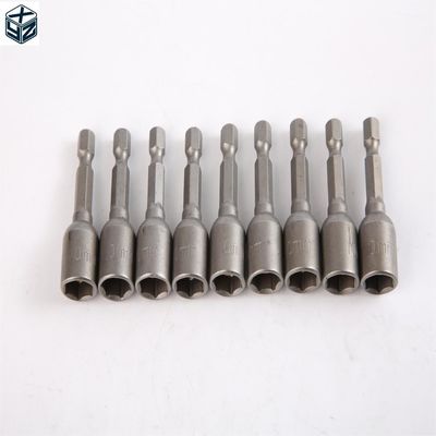 Materiale CRV di finitura naturale 6.35 Esagono 10mm*48mm*10PC Set di driver di dadi magnetici forti