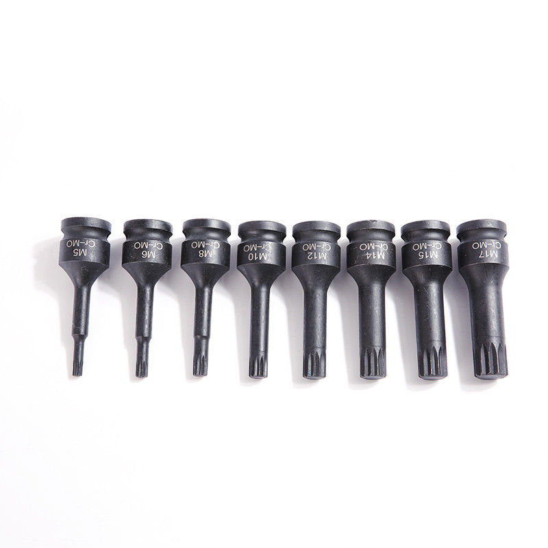 Forte e resistente 8 pcs CR-MO M5 Setta di presa di impatto di dimensione esessuale per utensili elettrici a mano
