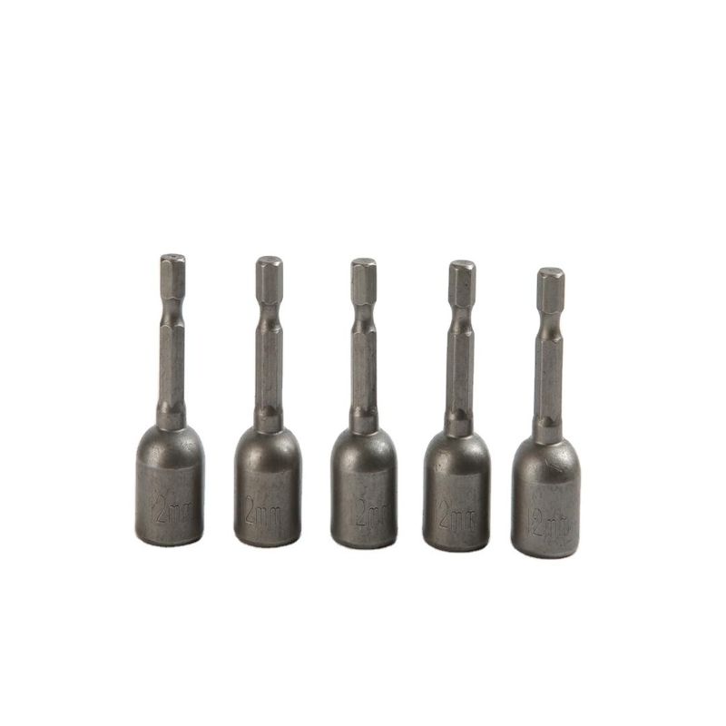 12mm*48mm*5PC CRV Magnetico Nbut Driver Set con finitura naturale e 1/4 in Drive Size