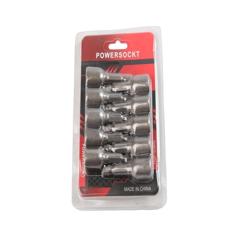 Materiale CRV di finitura naturale 6.35 Esagono 10mm*48mm*10PC Set di driver di dadi magnetici forti