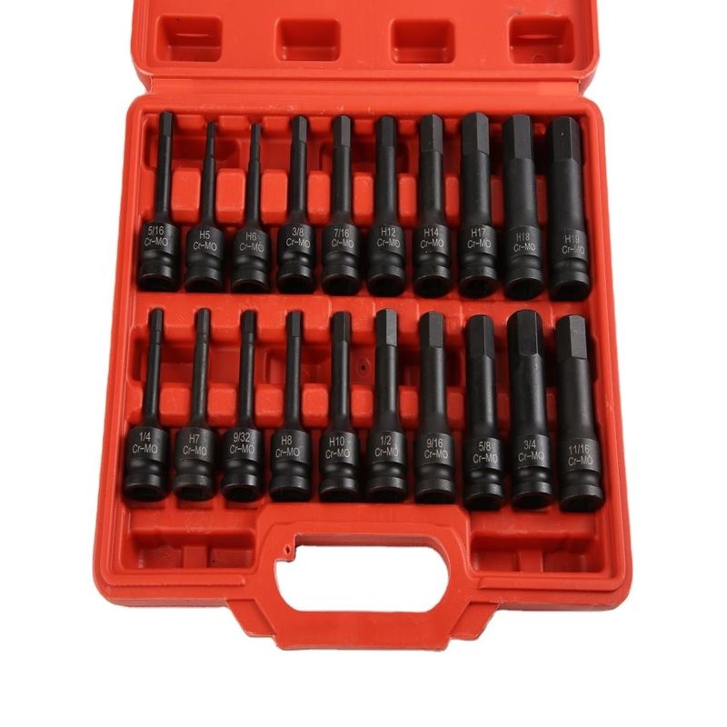 H5 a H19 Set di prese per impatto da 20 pezzi realizzato con materiale CR-MO altamente resistente