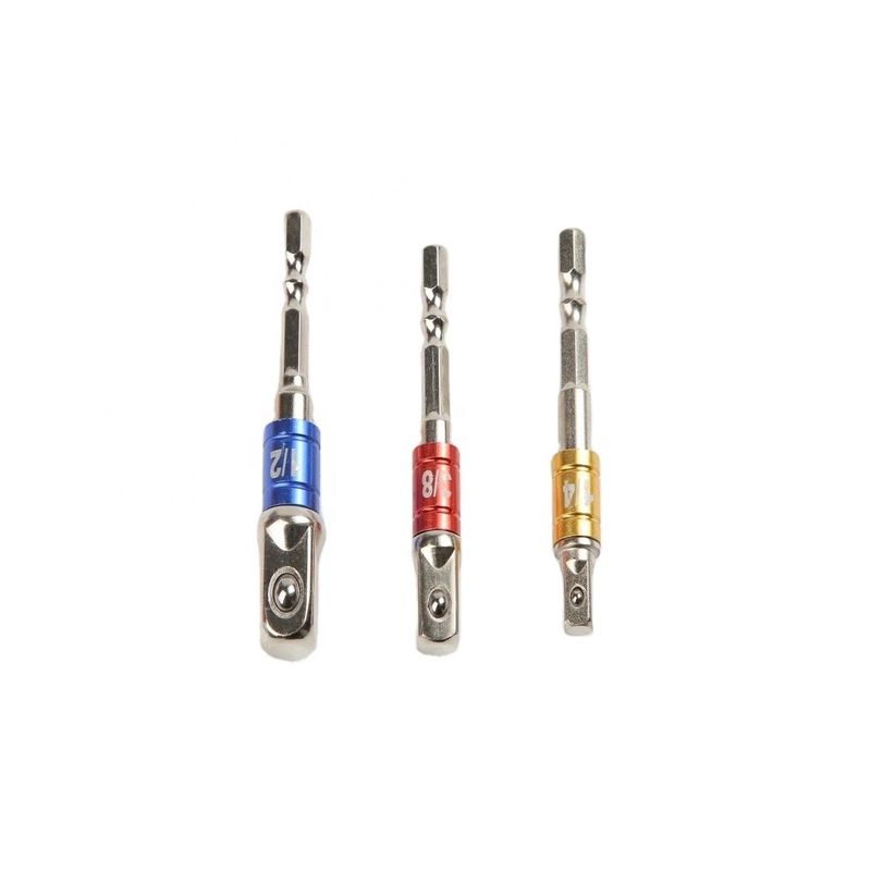 CRV Cromo Vanadio Acciaio Argento 1/4' 54' MM Adaptatore di presa universale