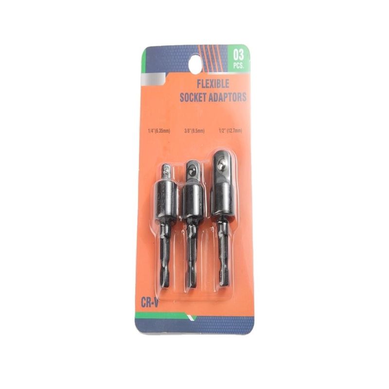 CRV Nero Crominio Vanadio Acciaio Universal Socket Adapter Set con Blister Package